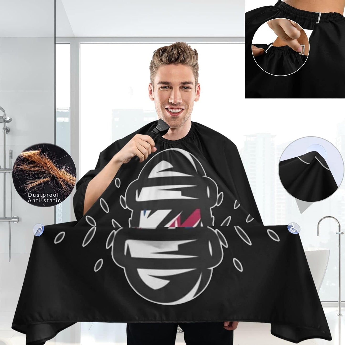 visesunny Professional Barber Cape Polyester Hair Cutting Salon Cape Apron Anti-Static Beard Bib Grooming Apron