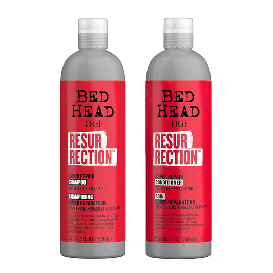 TIGI Bed Head Resurrection Hair Repair Shampoo and Conditioner Set for Dry and Damaged Hair, Maximum Strength with Resurrection Plant, 25.36 fl oz