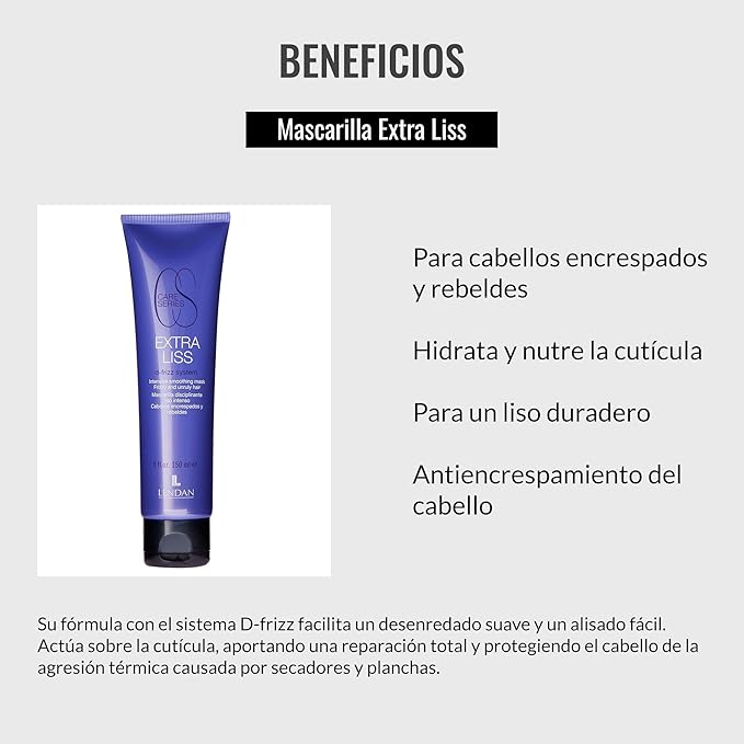 Lendan - Smoothing Hair Mask - Extra Liss Mask - 150 ml - for Frizzy and Unruly Hair - Hydrates, Nourishes, and Repairs the Cuticle - for Long-Lasting Smoothness - Anti-Frizz Hair