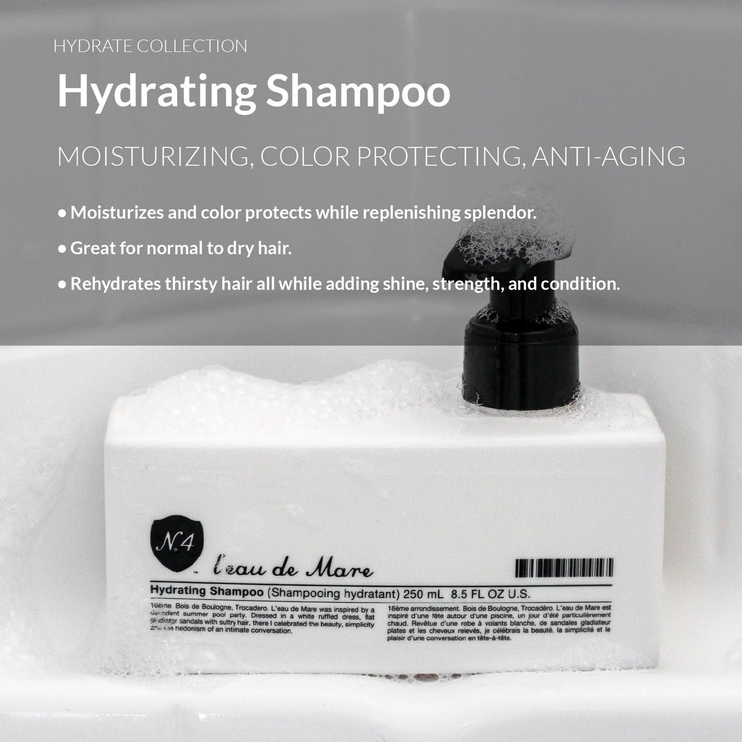 Number 4 Hydrating Shampoo, Moisturizing and Color Safe Shampoo, 8.5 oz