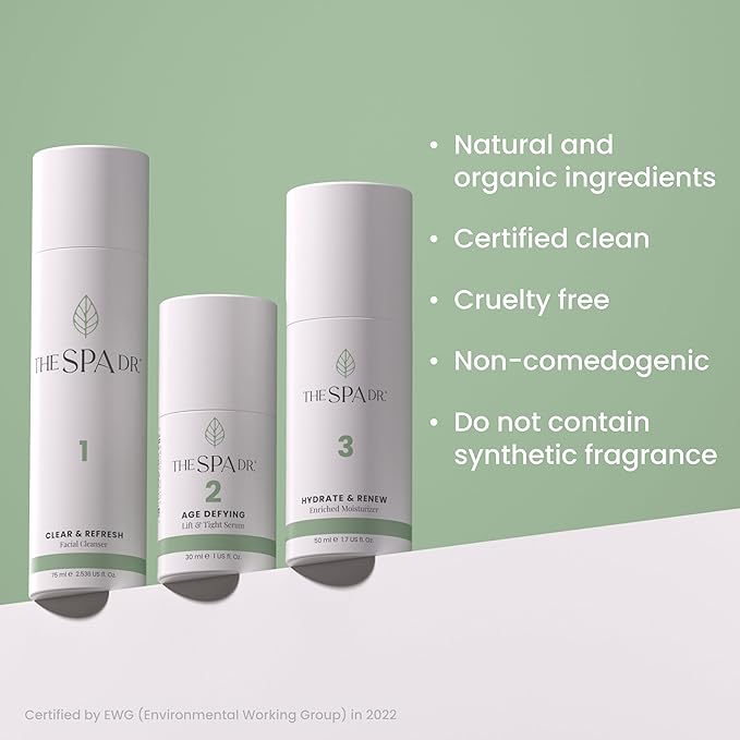 The Spa Dr. 3-Step Age-Defying Skincare System - Antiaging SkinCare Set for Women - Anti Aging Skin Care Sets for Women - Skin Care Routine: Cleanser, Age Defying Lift & Tight Serum, Moisturizer