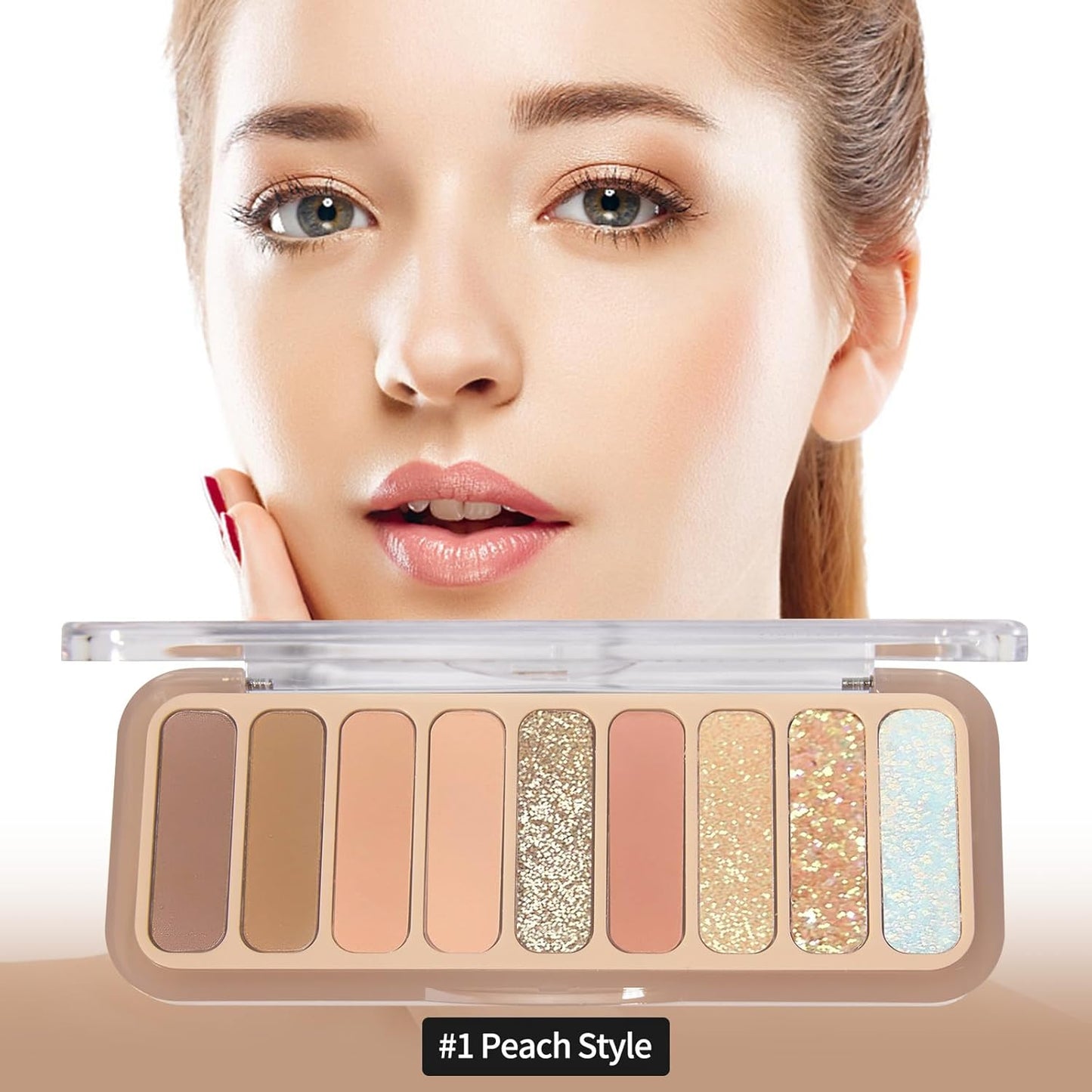 Naked Eyeshadow Palette 9 Colors Neutral Nude Matte Shimmer Glitter Eye Shadow Pallet High Pigmented Ultra-Blendable Naturing-Looking Waterproof Long Lasting Makeup Palette