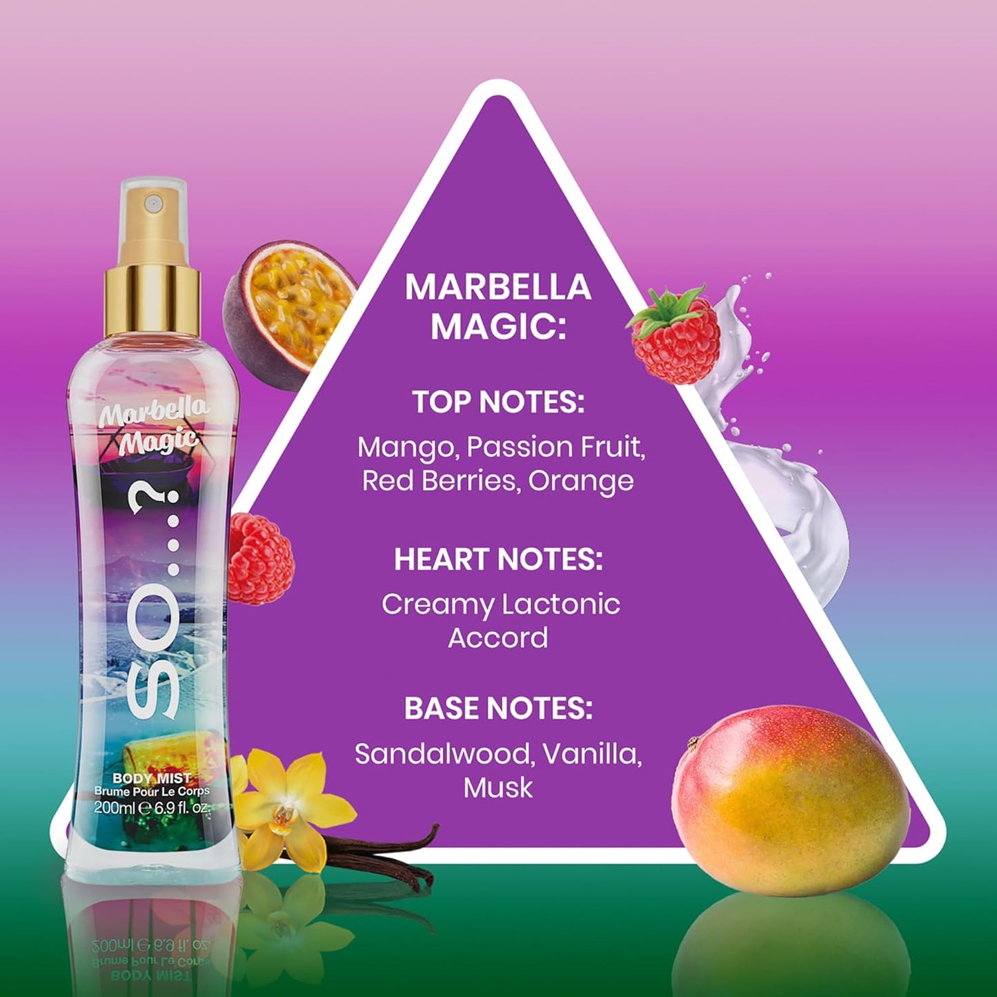 So...? Marbella Magic Body Mist for Women - 6.9 oz Body Mist - Pack of 2