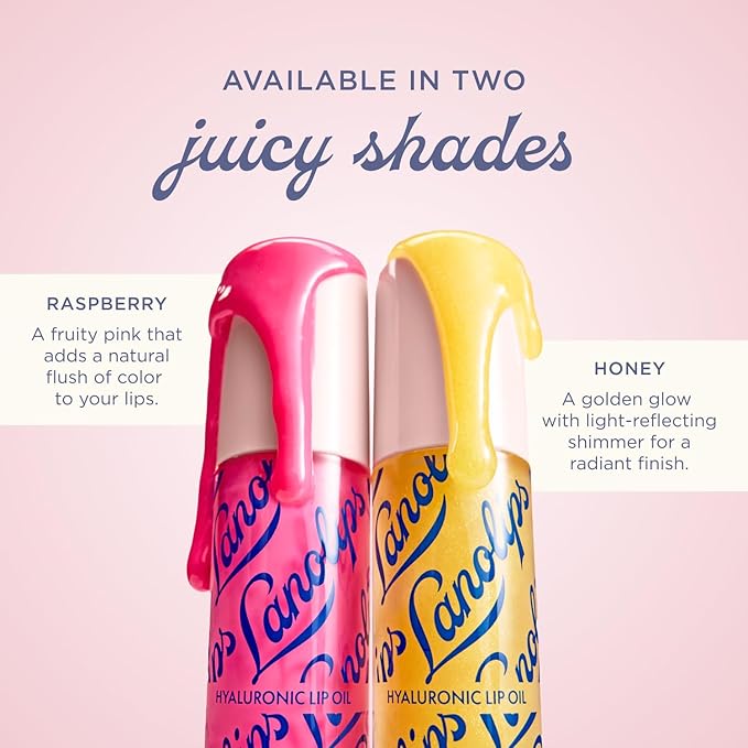 Lanolips Hydrating Lip Oil - Plumping Lip Gloss Infused with Lanolin Oil, Hyaluronic Acid & Vitamin E - Non-Sticky, Glossy Finish Beauty Products - Honey (0.2 Fl oz)