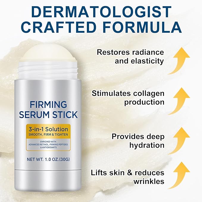 Retinol Firming Serum Stick, Retinol Face Stick with Antioxidants to Visibly Tighten and Firm Wrinkles, Advanced Firming & Wrinkle-Reducing Cream for Face and Body