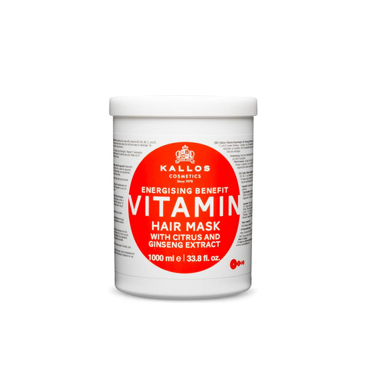Kallos KJMN Vitamin Energising Hair Mask with ginseng extract and avocado oil 1000 ml - 33,81 Fl Oz