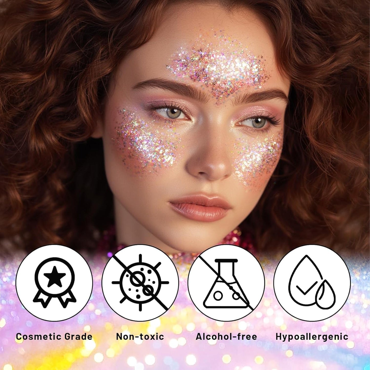 DAGEDA Rainbow Body Glitter Stick,Sparkly Face Glitter Makeup,Holographic Hair Glitters Mermaid Makeup Rave Outfits for Women, Shimmer Face Paint Stick Singer Concert Accessories