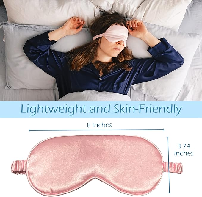 Le Luxe Silk Sleep Mask (Luxury Silk Sleep Mask, Made with 100% Real Natural Pure Silk Eye - Eye Cover - Eye Mask - Anti Aging - Skin Care - Ultra Soft - Light & Comfy (Pink)