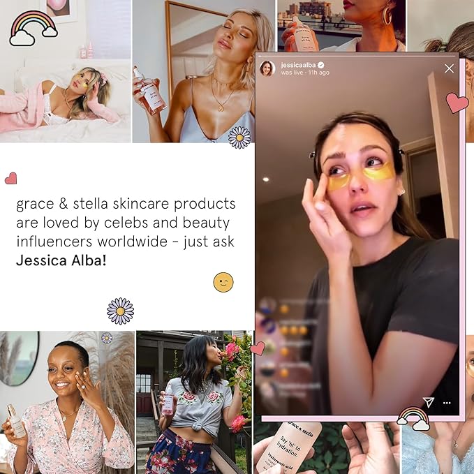 grace & stella Retinol & Caffeine Under Eye Cream Anti Aging - Travel Essentials - Hydrating Cream with Niacinamide, Peptides - Reduce Wrinkles, Crow's Feet, Puffiness - Vegan Skincare (0.5 floz/15ml)