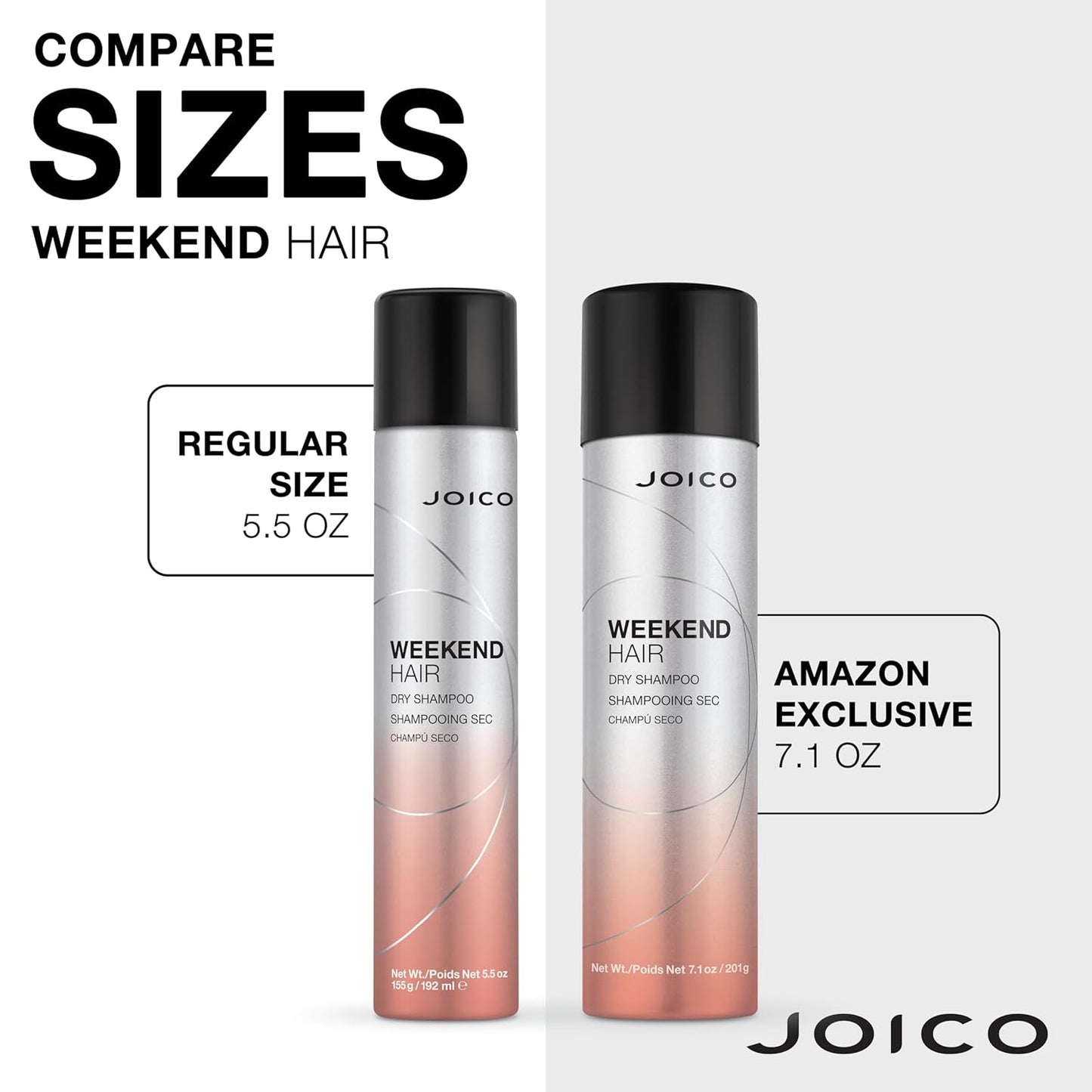 Joico Weekend Hair Dry Shampoo | For Most Hair Types | Absorbs Excess Oil | Adds Light Volume & Texture | Color Protection | 7.1 Fl Oz