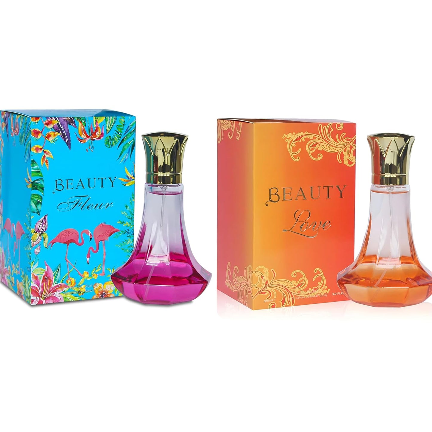 Women Perfume Beauty Fleur&Love Set Eau de Parfume Spray Long Lasting Fresh Eau de Toliette for Women 3.4 Fl Oz Each Dily Used