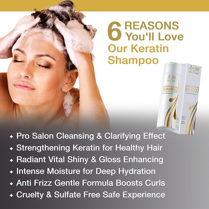 VITAMINS hair cosmetics Keratin Purple Blue Hair Mask & Keratin Shampoo Kit - Conditioning Anti Brassiness Toner for Bleached Blonde Platinum Silver White Grey Dry Damaged Hair & Nourishing Shampoo