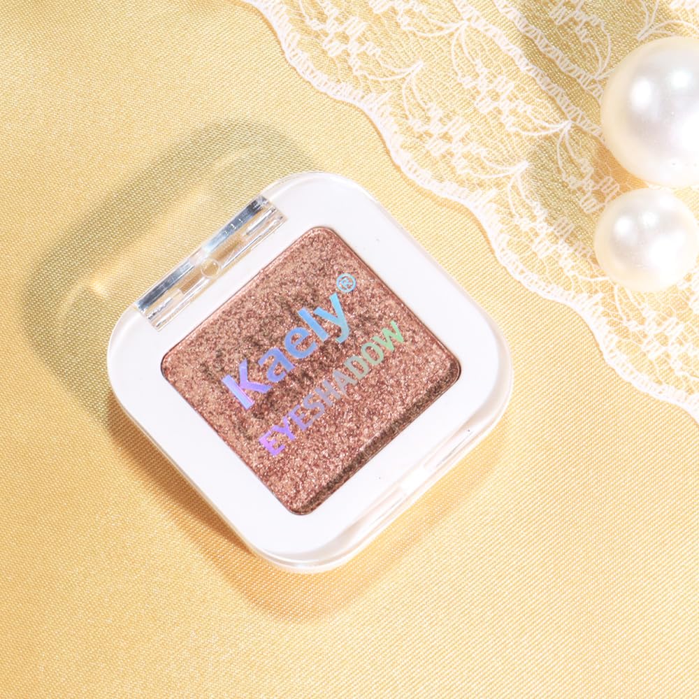 Glittler Singe Eye Shadow Palette Makeup, Amber Rush Brown Sparkle Monochrome Eyeshadow, Mini Singe Pressed Pigmented Waterproof Sombras Para Ojos, Vegan, Talc, Paraben & Cruelty Free, 21