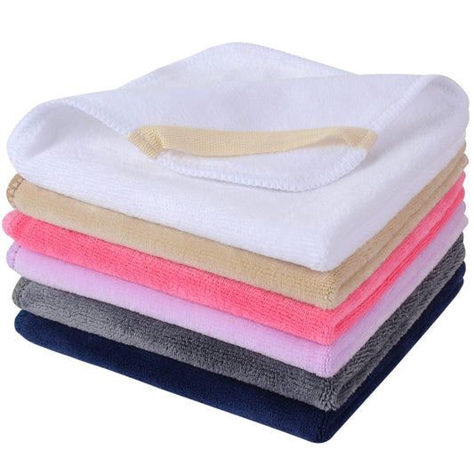 SINLAND Brushed Microfiber Facial Cloths Fast Drying Washcloth 12inch x 12inch Absorbent Face Wash Cloth Soft Makeup Remover Cloths