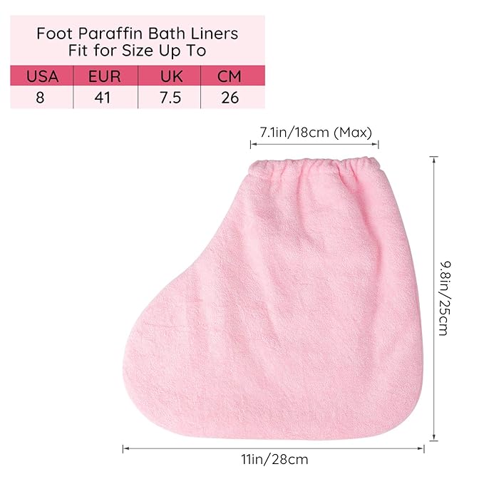 Paraffin Wax Booties, Segbeauty Paraffin Heated Foot SPA Liners, Paraffin Wax Refill Feet Cover Bags for Hot Wax Hand thera-py Bath Paraffin Thermal treat-ment Wax Warmer Paraffin Wax Machine Pink