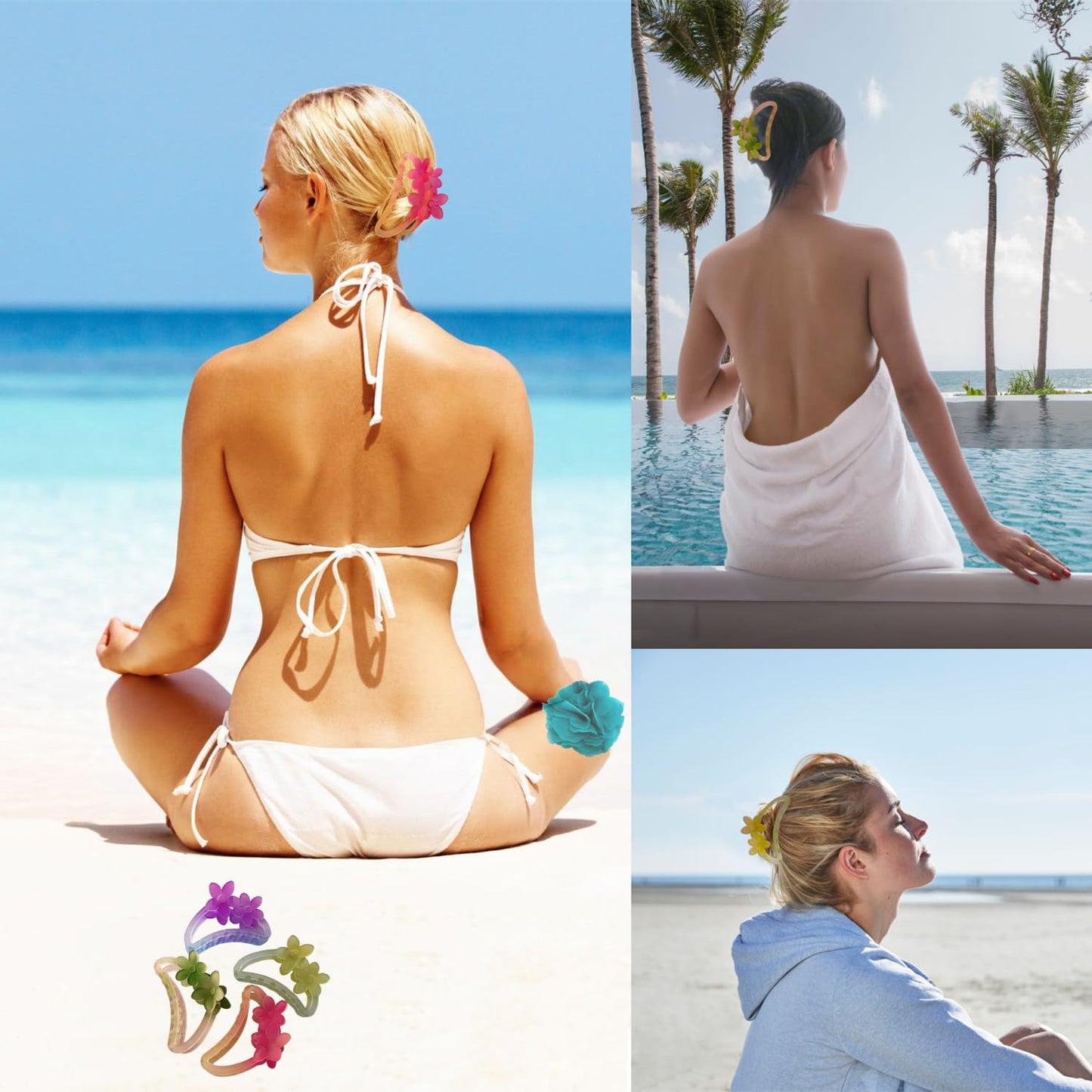 Hair Clip Claw Clips for Women and Girls, Non Slip Strong Hold Hair Clips for Thick Hair, Medium Hair 4 Colors