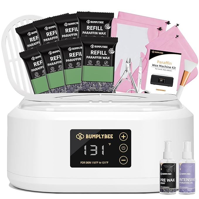 Paraffin Wax Machine for Hand and Feet - 3500ml Hand Wax Paraffin Machine with 8 Pcs Aloe Vera Paraffin Bath, Moisturizing and Exfoliating