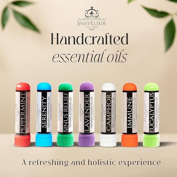 Nasal Stick Inhaler Lavender Nasal Aromatherapy Inhaler - Natural Essential Oil Inhaler for Calm Mind, Mood Boost Nausea Inhaler Relaxation Gifts Nasal Inhaler Stick Portable Nasal Inhalers for Adults