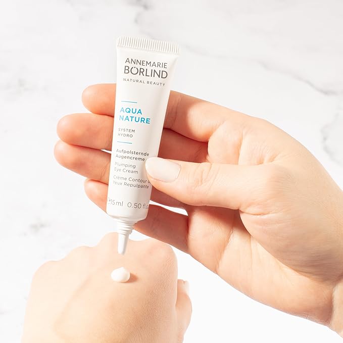 ANNEMARIE BÖRLIND - AQUANATURE Plumping Eye Cream - Botanical Extracts for Wrinkles and Hydration - Moisturizing, Regenerating, Plumping - 0.50 Fl Oz
