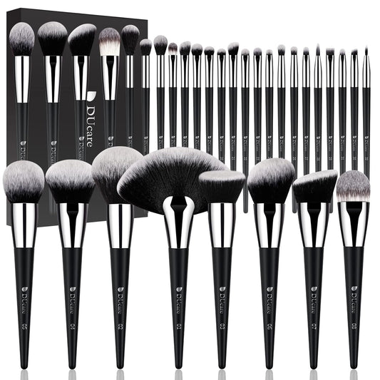 DUcare Makeup Brushes Set Professional 32Pcs Make up Brushes Premium Synthetic Kabuki Foundation Blending Face Powder Blush Concealers Eye Shadows