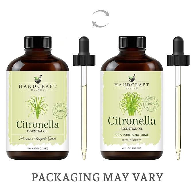 Handcraft Blends Citronella Essential Oil - Huge 4 Fl Oz - 100% Pure and Natural - Premium Grade Essential Oil for Diffuser and Aromatherapy