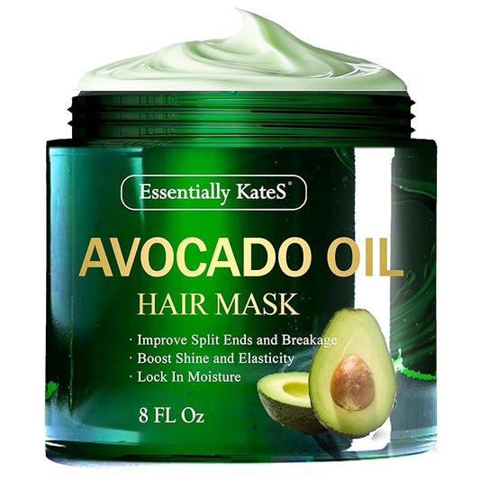 Avocado Oil Hair Mask 8 Fl Oz - 100% Pure Avocado Oil, Intensive Conditioning Treatment, Texture Styling, Protective Mask, Natural Ingredients