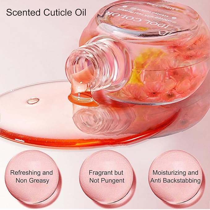 Flowery Scented Cuticle Oil, Infused with Real Flowers, Cuticle Revitalize Oil, Nail Oils For Growth And Strength, Cuticle Remover - Nail Strengthener - Cuticle Softener (0.92 fl.oz, ROSE)