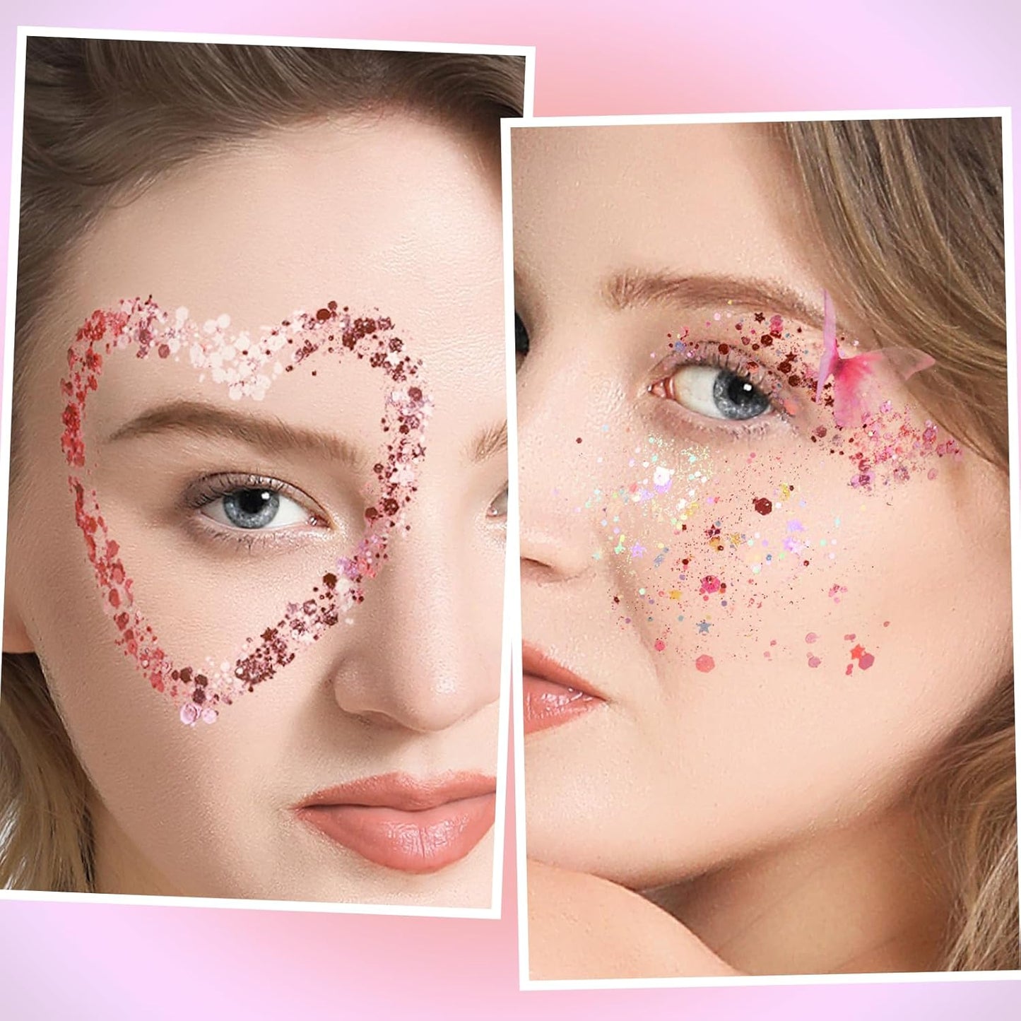 FANDAMEI Body Glitter Gel- 6 Color Glitter Makeup Face Paint for Body&Face&Hair, Rave Festival Mermaid Halloween Concert, Hair Glitter for Kids & Women