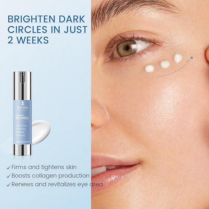Retinol Eye Cream for Dark Circles: Anti-Wrinkle Under Eye Cream - Night Care Eye Cream Reduces Eye Bags