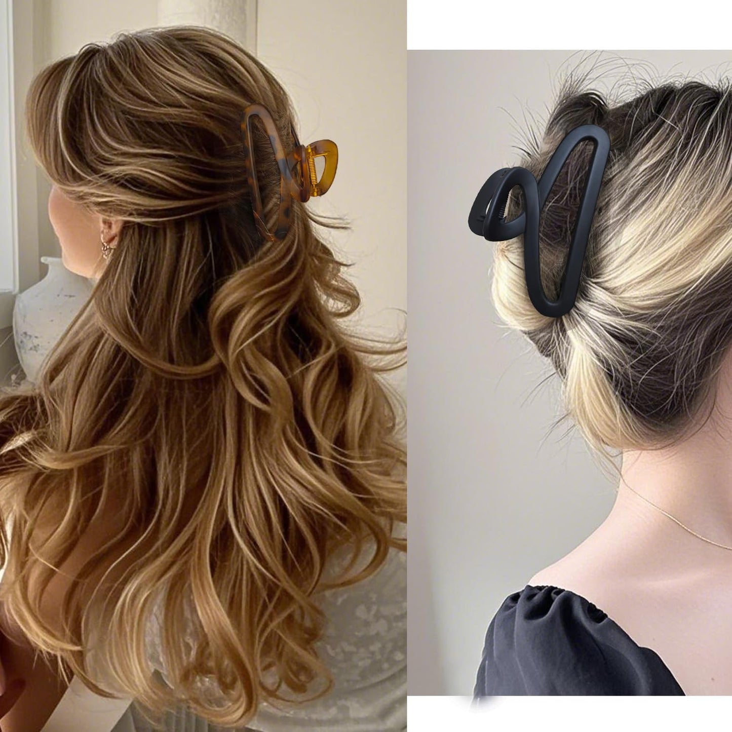 Hair Claw Clips, Large Non-Slip Unbreakable 4.3 Inch Matte Hair Claws for Women Long or Thick Curly Hair, 4 Pack