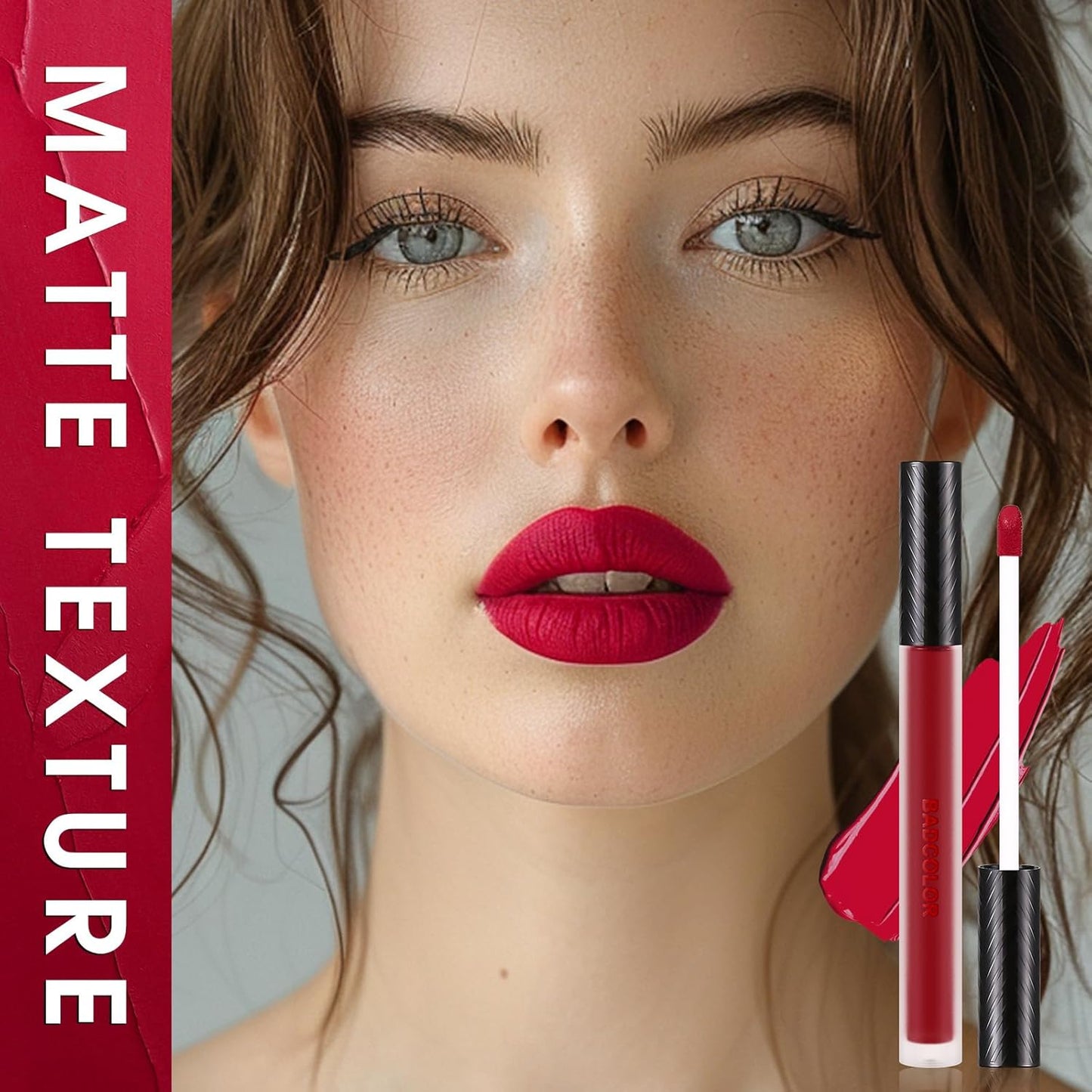 3 Colors Red Matte Liquid Lipstick Set, Burgundy Ruby Red Lip Gloss for Women, Vampy Halloween Makeup, High Impact Long Lasting Lip Stain, Nonstick Cup Smudge Proof & Waterproof Velvet Lip Tint