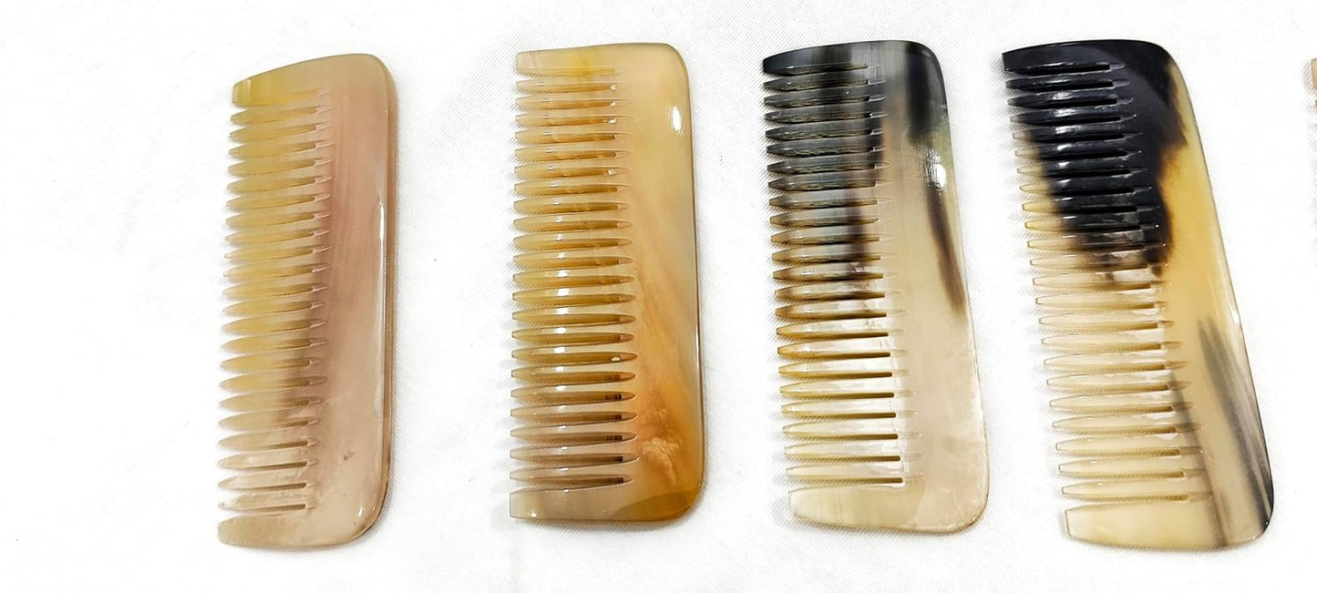 Generic Natural Buffalo Horn Comb, Anti Static, Fine Tooth Hair and Beard Comb (4 Inch)