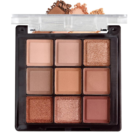 K'APEINE Eyeshadow Palette 9-Colors Nude Eye Shadow Palette Natural Brown Eyeshadows Palette Makeup Cool-Toned Highly Pigmented Eyeshadow for Eyes Long Lasting Naturing-Looking