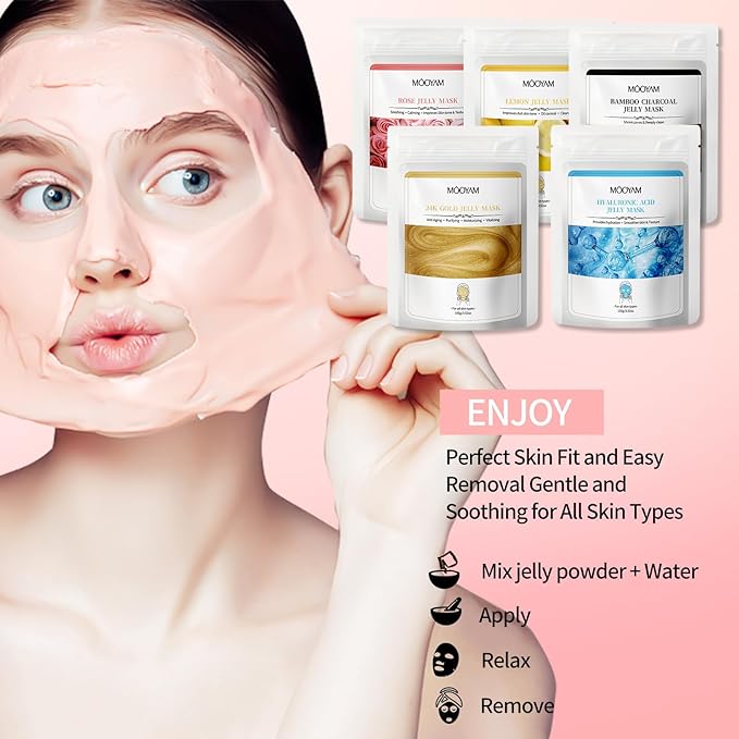 Peel-Off Jelly Mask Hydrating Cleaning Mask Spa Easy DIY Home Spa, Hydrating Icy Jelly Mask For Skin HYALURONIC+LEMON