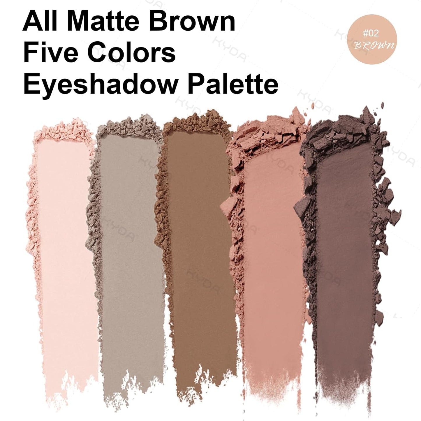 KYDA 5 Colors Matte Brown Eyeshadow Palette, Neutral Nude Eyeshadow, All Matte Eyes Palette, High Pigment Pressed Powder Eye Makeup Gift for Women, Lasting Blendable Daily Eyes Shadow, BROWN