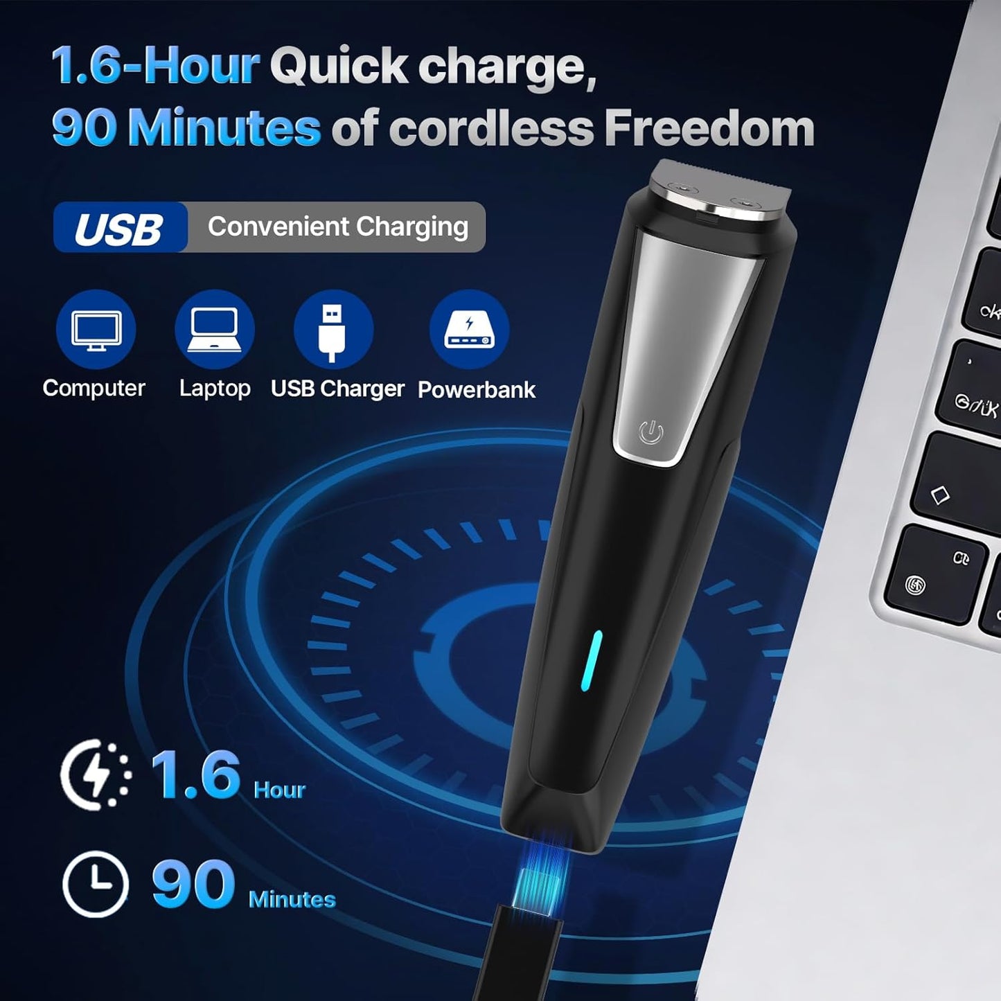 Valano Professional Beard Trimmer Men's Hair Clippers for Men All-in-One Self-Sharpening Electric Blades Mustache Grooming Kit Gift for Men Boyfriend Husband Family