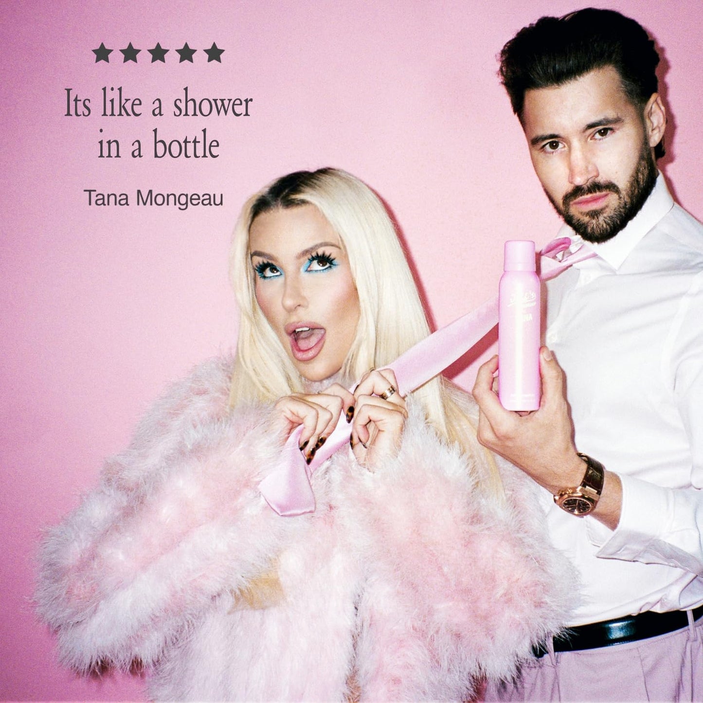 Jeff's Barbershop x Tana Mongeau Dry Shampoo, Clear Dry Shampoo Hair Spray, No White Residue, Talc Free, All Hair Types, 4.1 fl oz