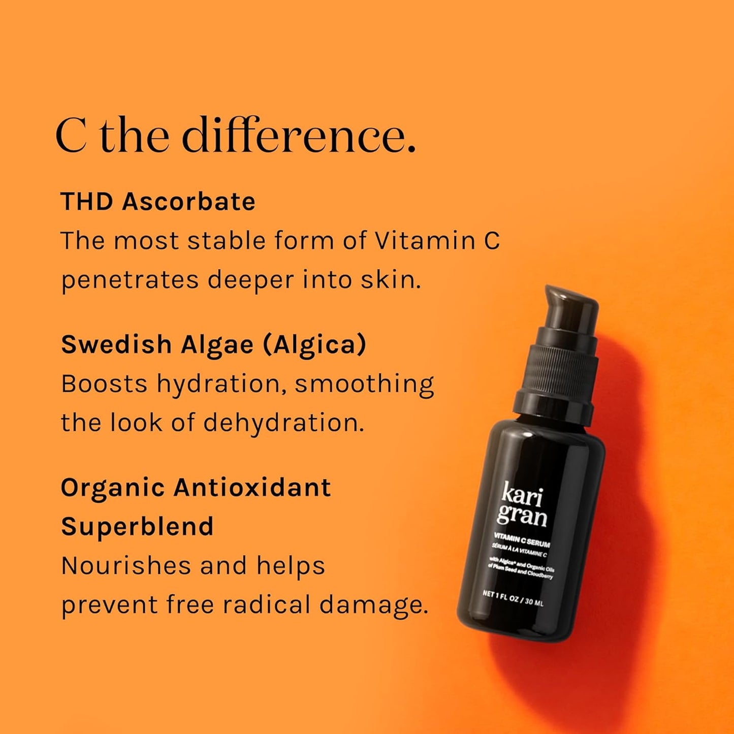 Kari Gran 10% Vitamin C Serum | Clean, moisturizing, skin brightening serum for glowing skin