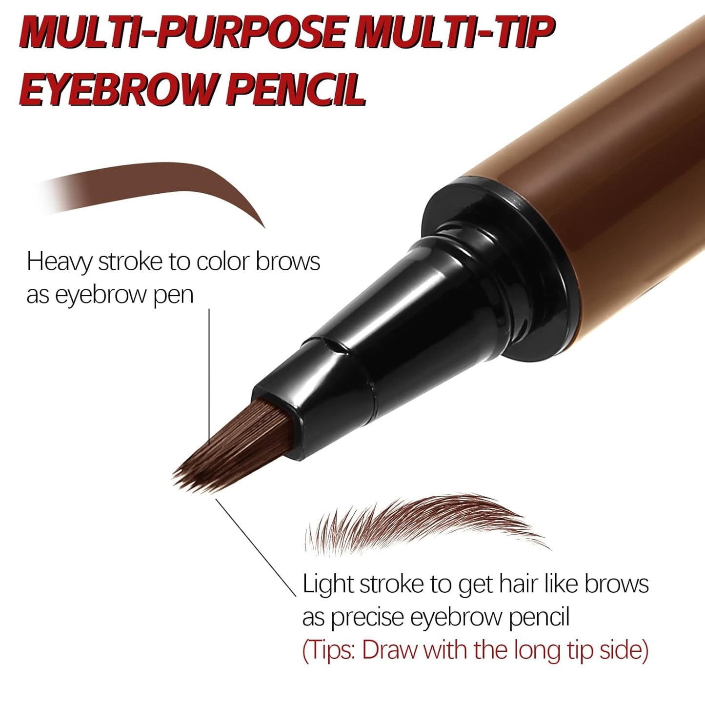 Waterproof Eyebrow Pen，Long Lasting Eyebrow Pencil，Creates Hair-Like, Natural-Looking, 3D Eyebrows,Eye Brow Makeup Pen for Women
