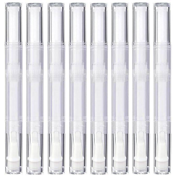 8 Pieces Empty Cuticle Oil Pen for Nails 3ML Transparent Twist Pen for Cuticle Oil Applicators Cosmetic Containers Gloss Tube Eyelash Growth Liquid Tube