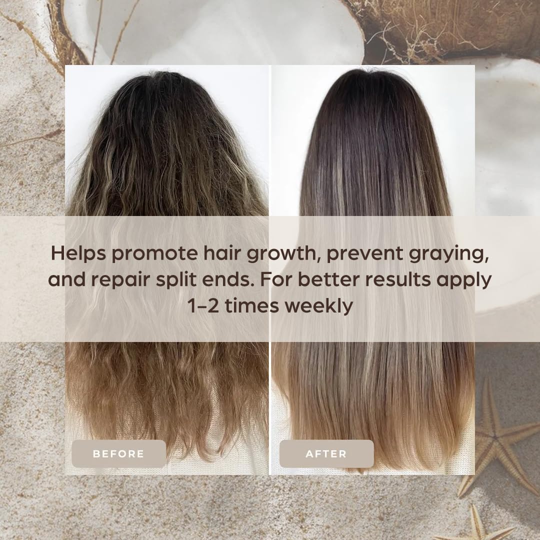 Organic Coconut Hair Mask for Hair Growth and Volume, Moisturizing and Deep Conditioning Mask For Dry Damaged Hair, Hair Tchicking Treatment Cream Mask, Fights Breakages and Split Ends