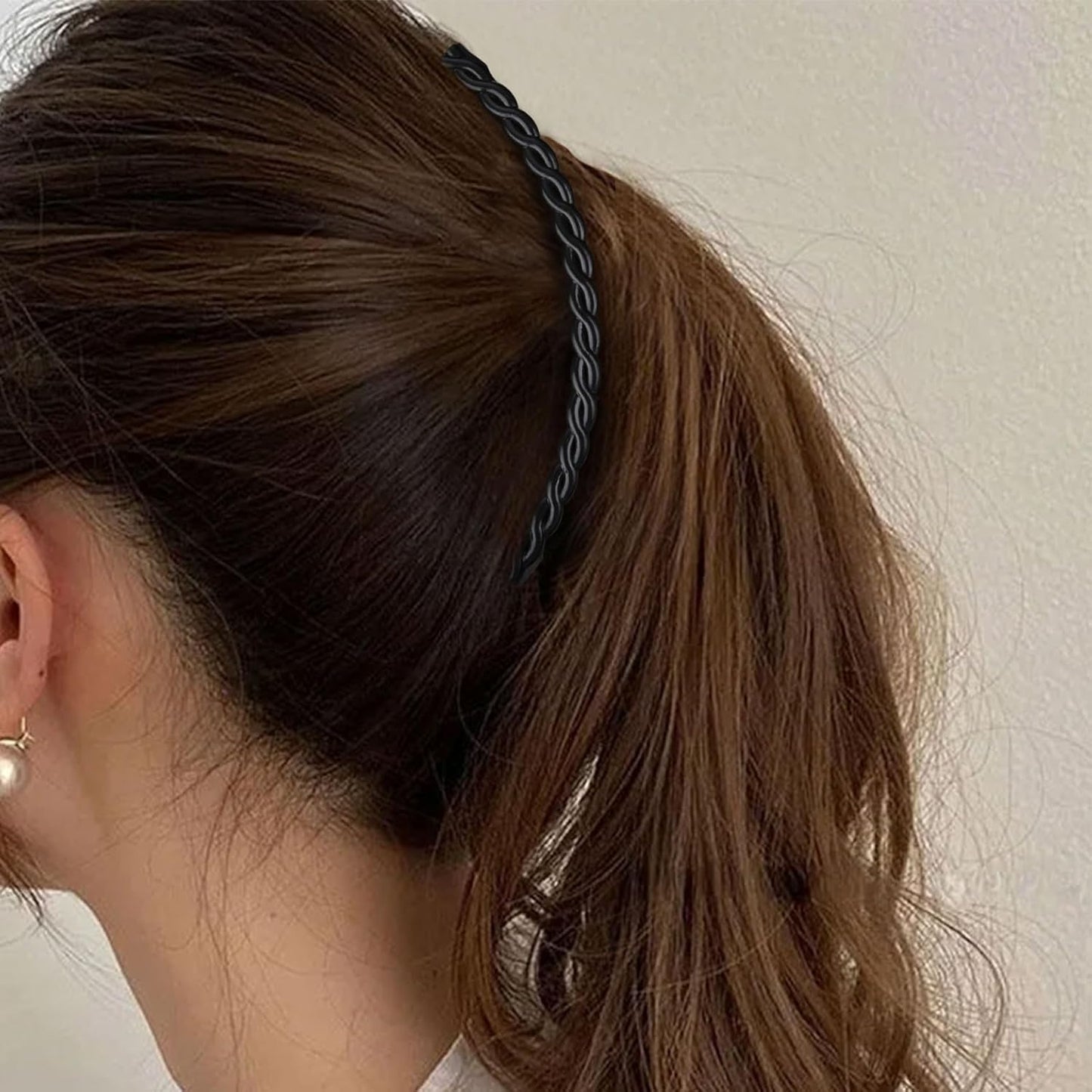 3pcs Banana Hair Clips for Women, Non-Slip Hair Claws with Double Combs, Vintage Hairpin Thick Long Curly Hair Styling Accessories for Daily, Party - Black, Brown (Smooth and Wavy Edge)