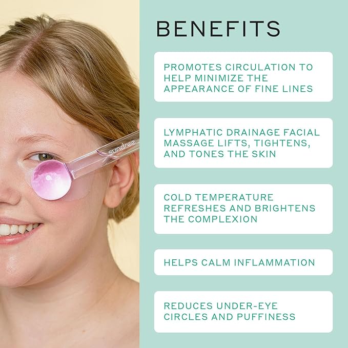 sundree Cooling Facial Ice Globes | Reduce Puffiness | Tighten Skin | Improve Circulation | Freezer Safe | Bundle (2 - Pack) (Lilac)