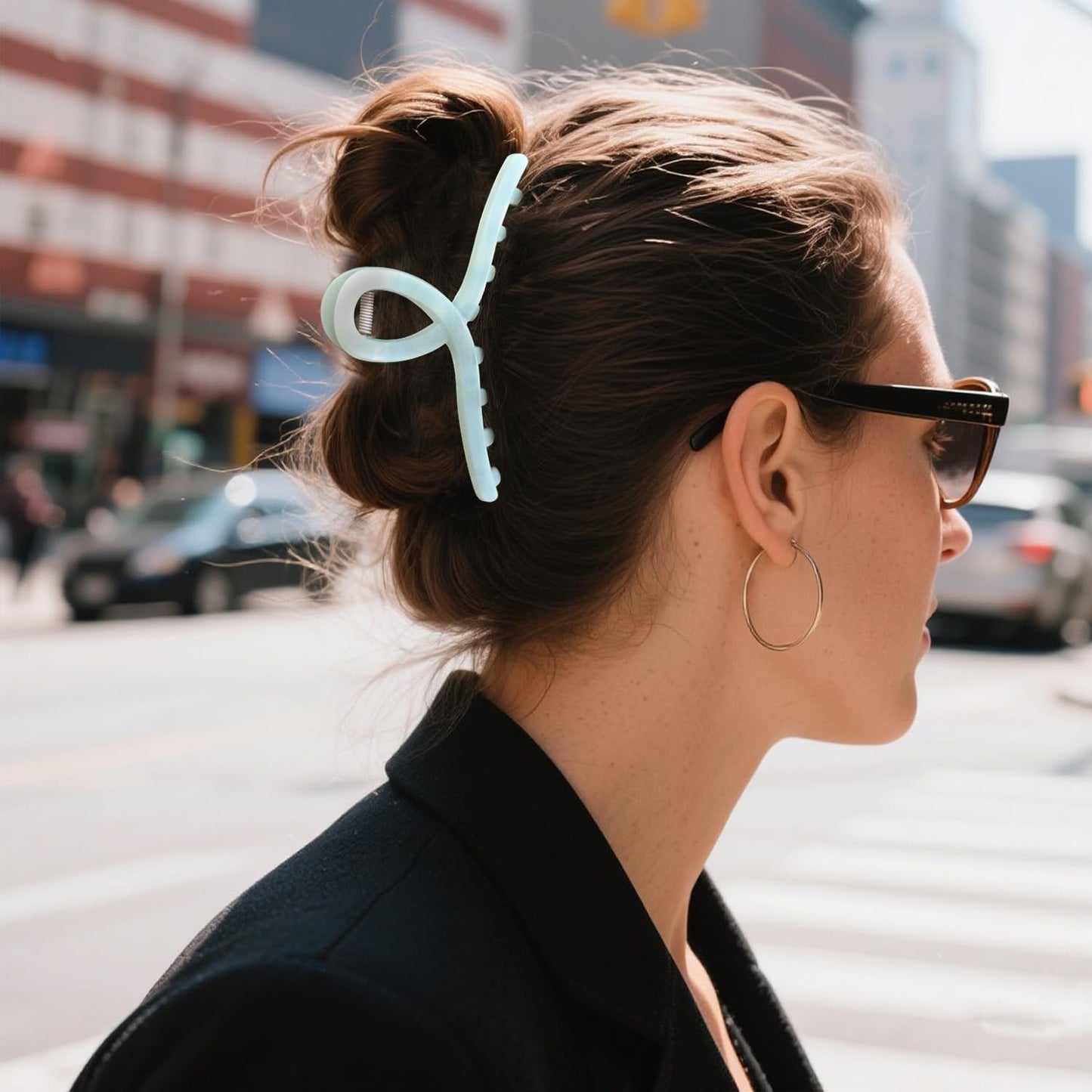 5 Inch Hair Claw Clips Extra Large No Slip Big Jelly XL Clip for Thick Curly Long Hair Women, 4 Pack