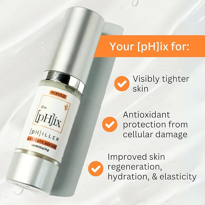 pHiller Peptide Serum - Advanced Anti Aging Face Tightening Serum for Fine Lines and Wrinkles, Hydrating Peptides Facial Formula for Skin, with Argireline + Tripeptides; Vegan (1oz)