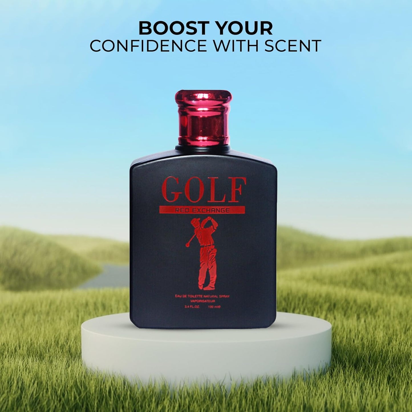 Golf Red Men's Cologne–Bold & Sophisticated Scent With Citrus, Spice, And Woody Notes – Long Lasting Fragrance For All Occasions