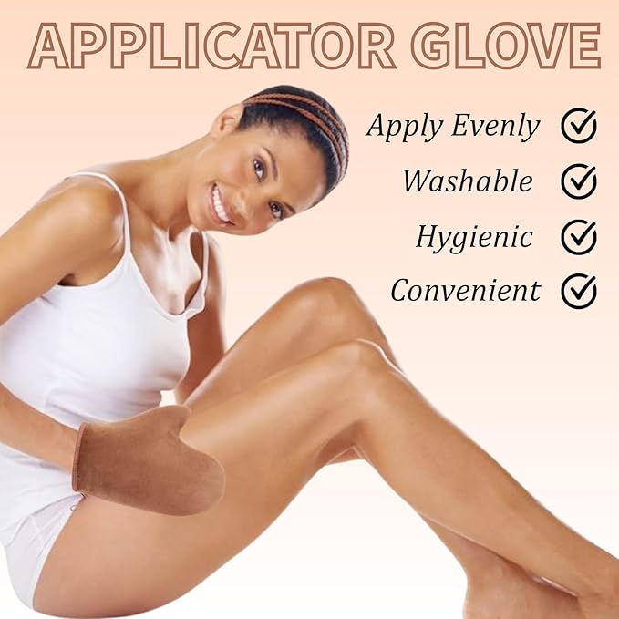 Body Shimmer Oil - Shimmer Body Oil - Moisturizing Gold Brown body Glitter for Women - - Long-Lasting Shimmering Highligter - Summer Essentials for Women - with Applicator Glove with Thumb