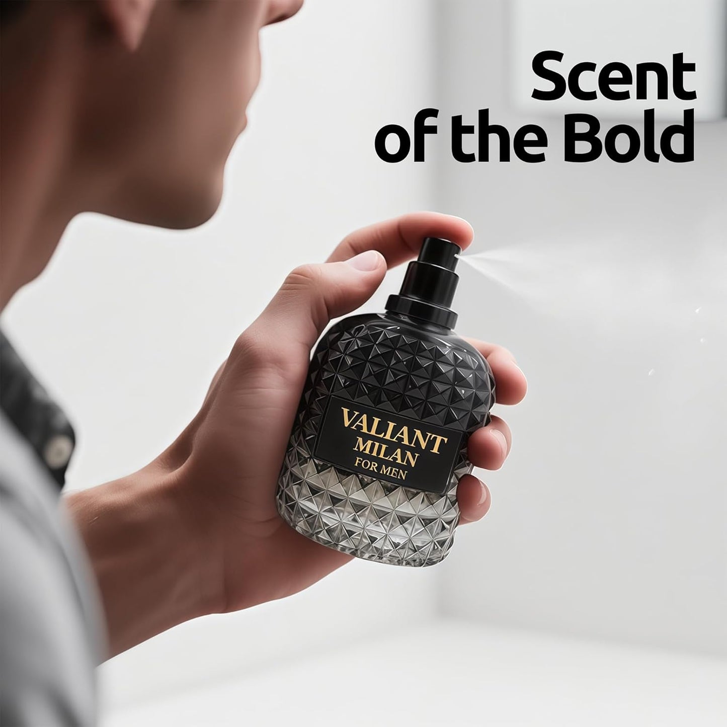 Cologne for Men Valiant Milan 3.4 Fl Oz Eau de Parfume Spray Noted with Floral,Lemon, Rose Essence, Sensual White Musk Fragrance Men's Perfume for Daily Use