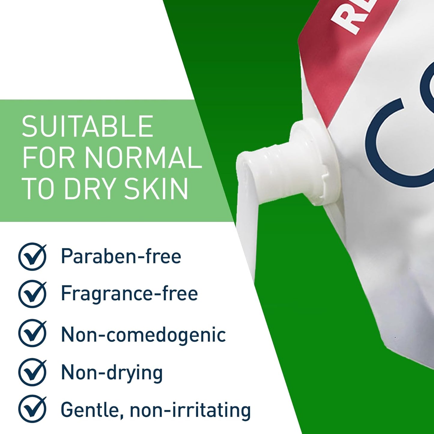 CeraVe Hydrating Facial Cleanser, Moisturizing Face Wash For Dry Skin, Hyaluronic Acid + Ceramides + Glycerin, Hydrating Cleanser For Normal To Dry Skin, 16 Ounce Refill