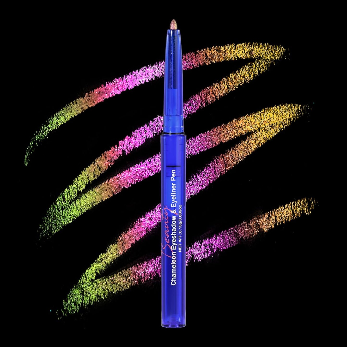 UCANBE Chameleon Eyeshadow & Eyeliner Gel Pencil - Multichrome Shifting Colors Metallic Glitter Eye Makeup,Waterproof Long-Lasting Smudge-Proof Multi-Dimensional Color (Metallic Pink to Golden Olive)